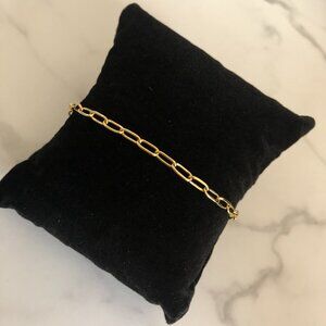 18K Gold Plated Paperclip Chain Bracelet